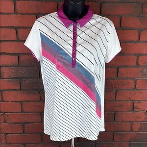 Callaway‎ Large Women's Striped Polo Shirt